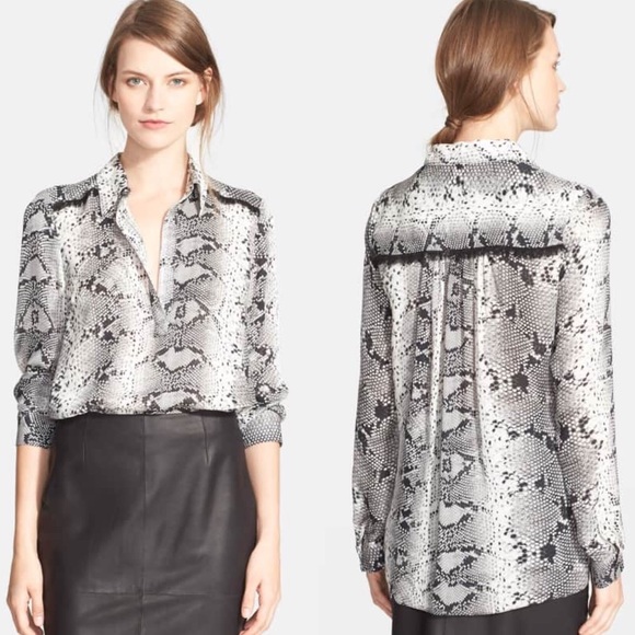 Elizabeth And James size XS ‘Kane’ Python Blouse silk shirt - Picture 1 of 9